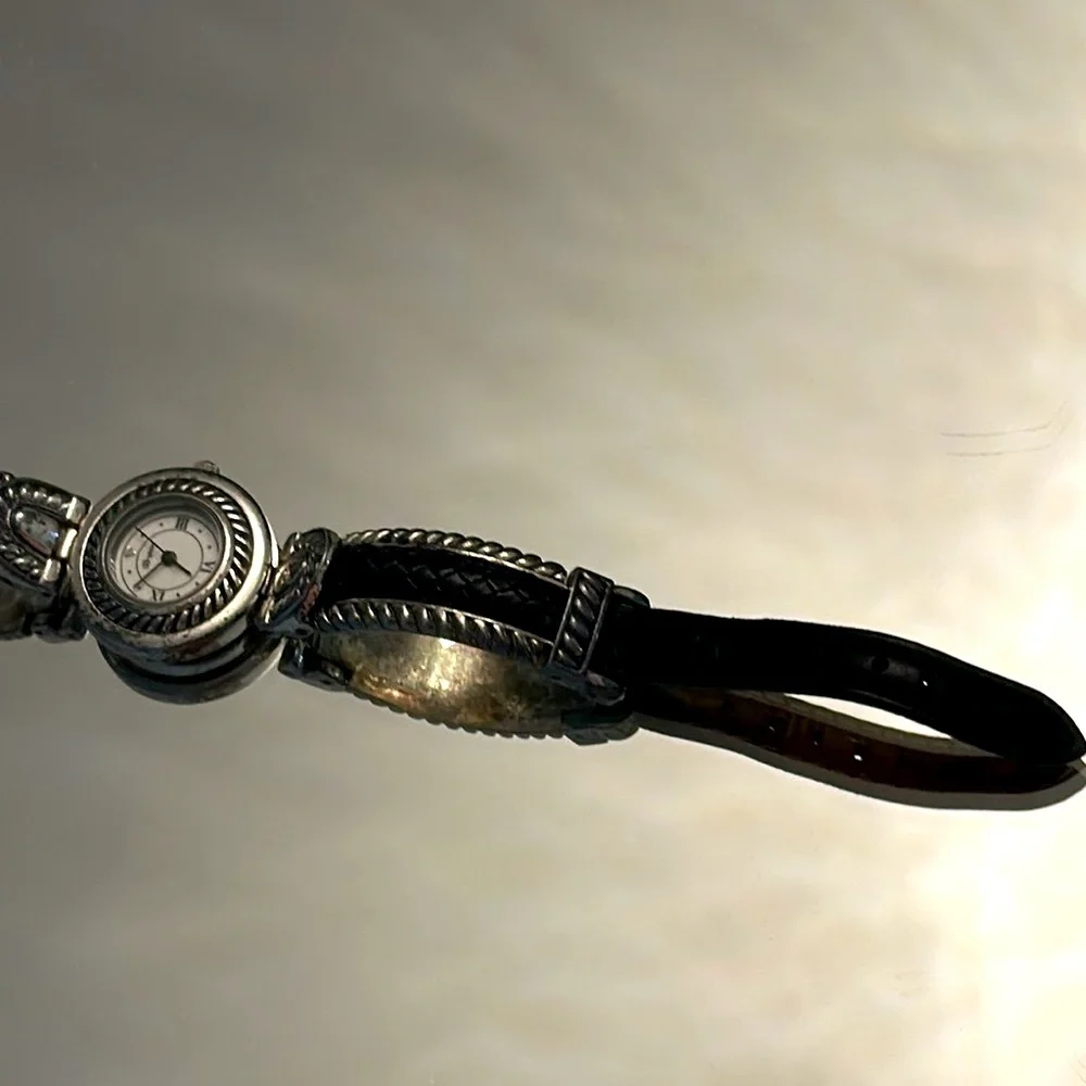 Brighton watch leather and silver​​ accents